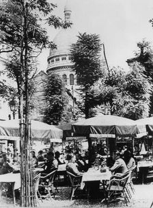 German soldiers relaxing outside a restaurant in Montmartre, Paris, June 1941
