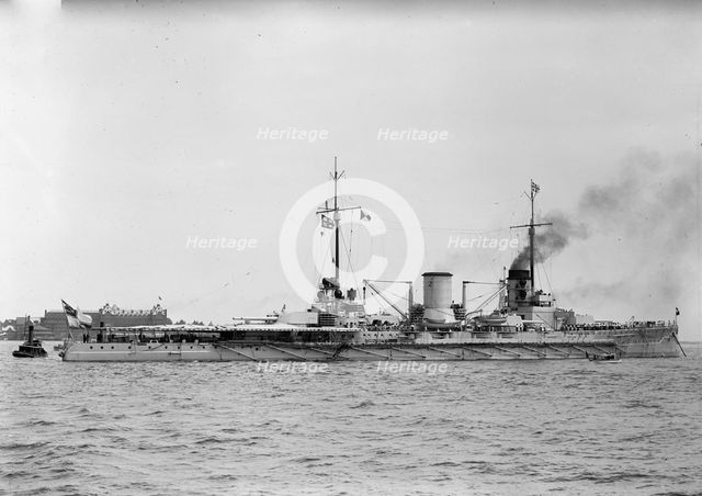 German Squadron Visit To U.S. Moltke, German Battleship - In Hampton Roads, 1912. Creator: Harris & Ewing.