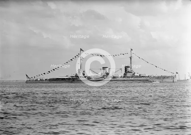 German Squadron Visit To U.S. Moltke, German Battleship - In Hampton Roads, 1912. Creator: Harris & Ewing.
