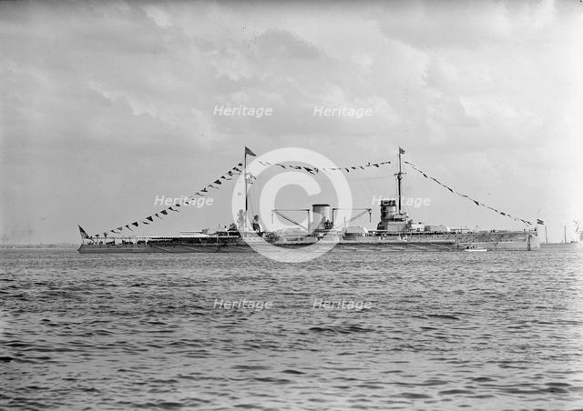 German Squadron Visit To U.S. Moltke, German Battleship - In Hampton Roads, 1912. Creator: Harris & Ewing.