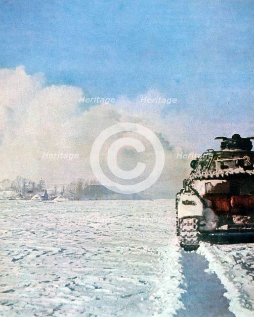 German tank fighting in the snow, Russia, January 1943. Artist: Unknown