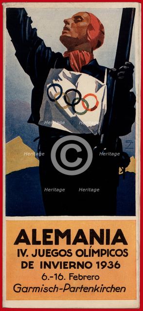 German tourist brochure. 4th Olympic Winter Games, Garmisch-Partenkirchen, 1936.