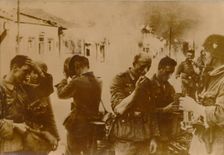 German troops take a break from the battle in Vitebsk, a city in Belarus, May 1944. Creator: Unknown