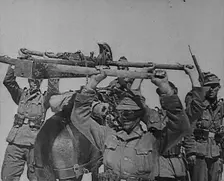 German Troops Carrying Equipment Through the Caucasus Mountains, 1943. Creator: British Pathe Ltd