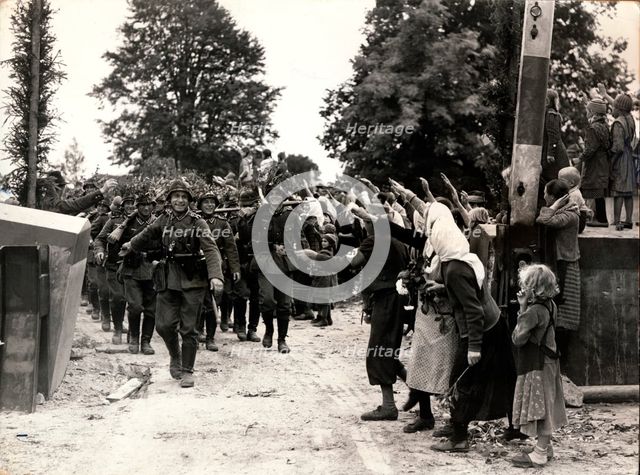 German troops enter Czech territory, October 1938. Creator: Unknown.