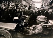 German troops enter Prague, 15th March 1939. Creator: Unknown