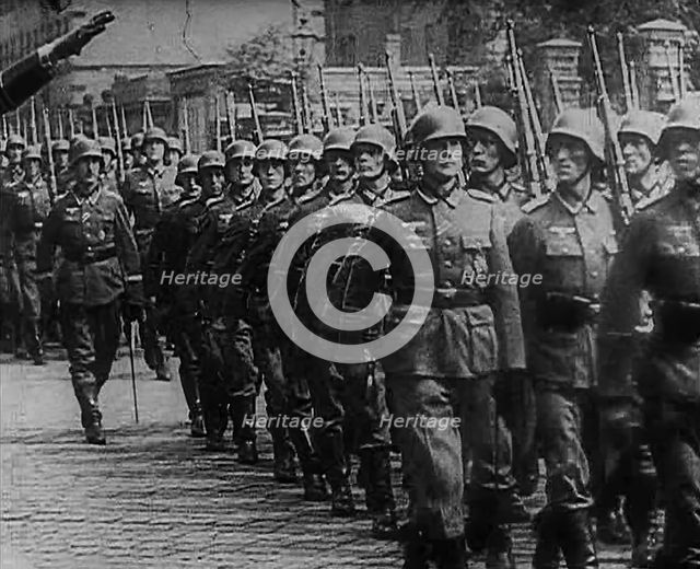 German Troops Goose Stepping, 1943. Creator: British Pathe Ltd.