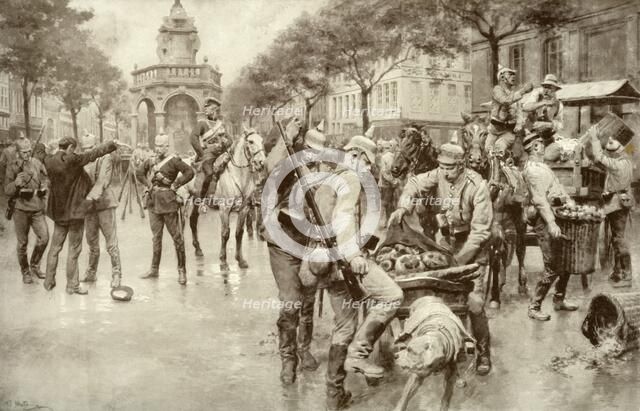 'German Troops Occupying the City of Liege', 1915 Creator: Unknown.