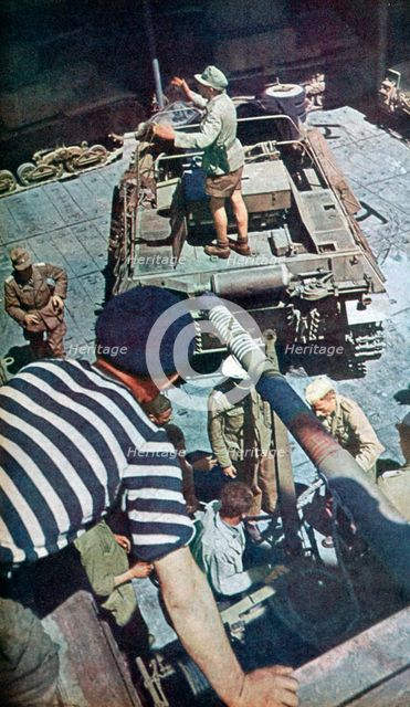 German weapons and ammunition arrive in North Africa, 1942. Artist: Unknown