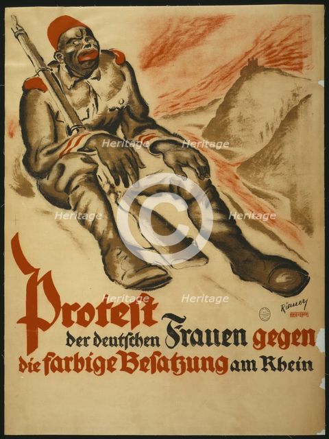 German Women Protest the Colored Occupation of the Rhine, 1920. Creator: Riemer, Walter (1896-1942).