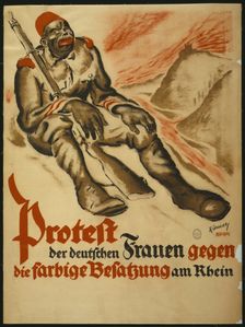 German Women Protest the Colored Occupation of the Rhine, 1920. Creator: Riemer, Walter (1896-1942)