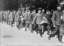German wounded, recovered, returning singing to the front, between c1914 and c1915. Creator: Bain News Service