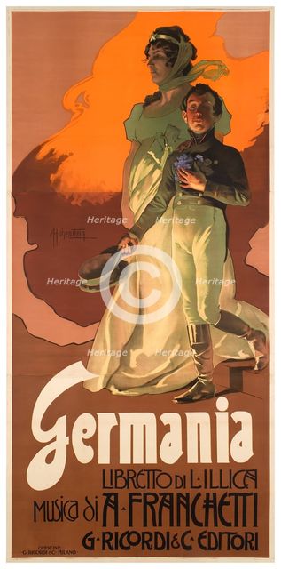 Germania - an opera by Alberto Franchetti, 1902. Creator: Hohenstein, Adolfo (1854-1928).