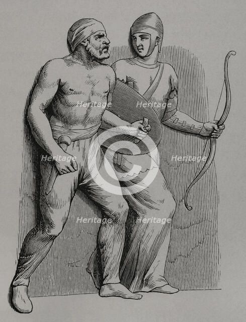 Germanic and Gaul auxiliaries, 1877. Creator: Unknown.