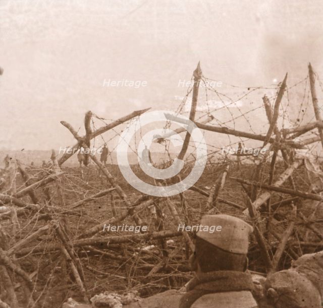Germans coming out of the trenches, Massiges, northern France, c1914-c1918.  Artist: Unknown.