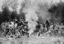 Germans cooking near firing line, North Sea Coast, between c1914 and c1915. Creator: Bain News Service