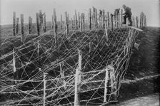 Germans fixing barbed wire tangle, between c1914 and c1915. Creator: Bain News Service