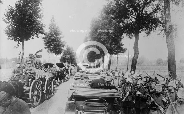 Germans in Belgium, on the way to the front, between c1914 and c1915. Creator: Bain News Service.