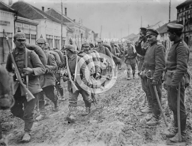 Germans passing thro' Paracin, on Belgrad - Nisch Line, between c1910 and c1920. Creator: Bain News Service.