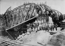 Germans rebuild bridge at Lemberg, between 1914 and c1915. Creator: Bain News Service