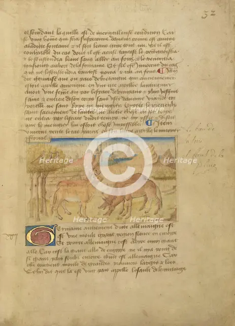 Germany (Germanie); Livre des merveilles du monde (Book of the Marvels of the World), about 1460-65. Creator: Master of the Geneva Boccaccio.