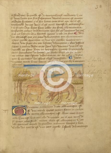 Germany (Germanie); Livre des merveilles du monde (Book of the Marvels of the World), about 1460-65. Creator: Master of the Geneva Boccaccio.