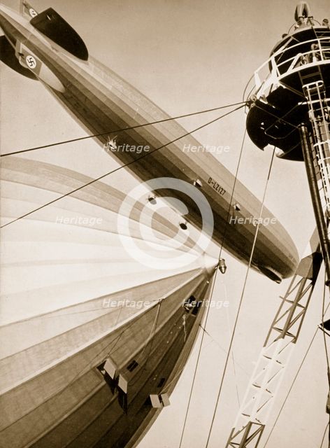 Germany's two mighty airships, the 'Graf Zeppelin' and the 'Hindenburg', 1936.  Creator: Unknown.