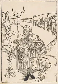 Gerson as a Pilgrim, frontispiece to Gersonis Opera, 1489.n.d. Creator: Albrecht Durer