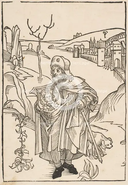 Gerson as a Pilgrim, frontispiece to Gersonis Opera, 1489.n.d. Creator: Albrecht Durer.