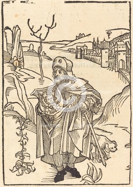 Gerson as Pilgrim with Town in Background, in or before 1488. Creator: Unknown.
