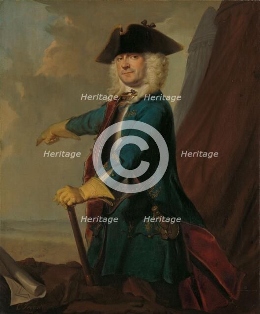 Gerrit Sichterman (1688-1730). Quartermaster-General of the Cavalry, Colonel of the Oranje-Groningen Creator: Cornelis Troost.
