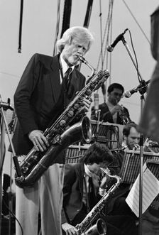 Gerry Mulligan, Capital Jazz Festival, Knebworth Park, Stevenage, 1982. Artist: Brian O'Connor
