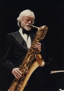 Gerry Mulligan, Barbican, London, 1989. Creator: Brian Foskett