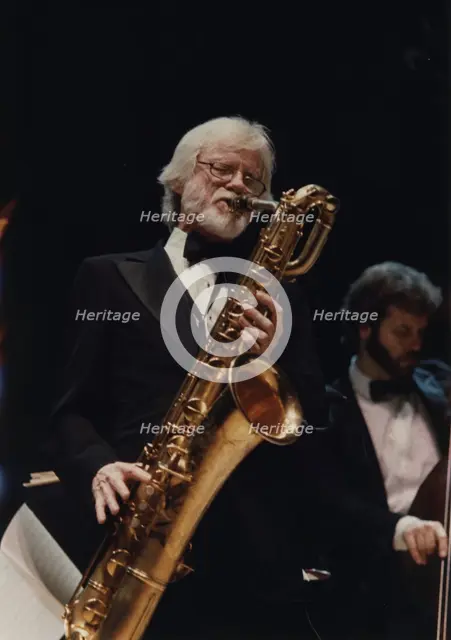 Gerry Mulligan, Barbican, London, 1989. Creator: Brian Foskett.