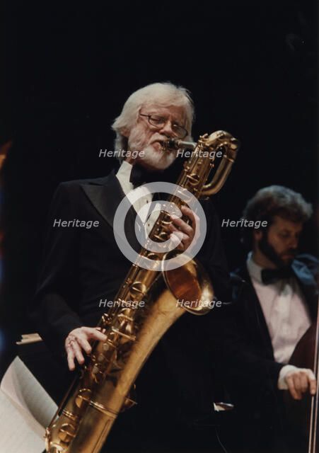 Gerry Mulligan, Barbican, London, 1989. Creator: Brian Foskett.
