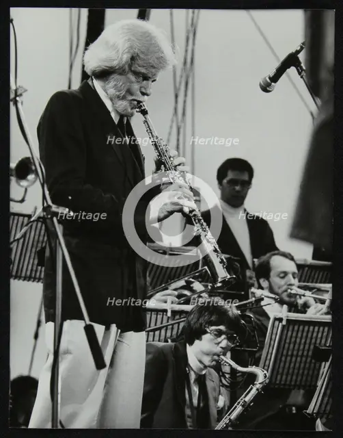 Gerry Mulligan playing at the Capital Radio Jazz Festival, Knebworth, Hertfordshire, July 1982. Creator: Denis Williams.