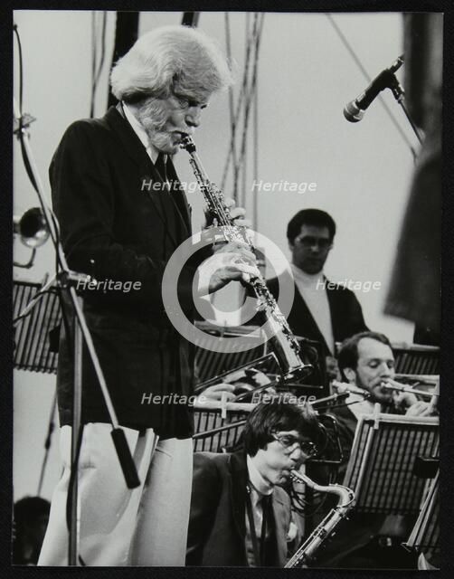 Gerry Mulligan playing at the Capital Radio Jazz Festival, Knebworth, Hertfordshire, July 1982. Artist: Denis Williams
