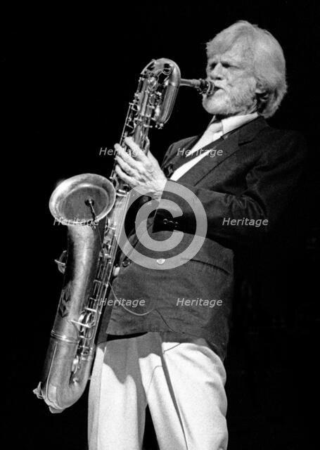 Gerry Mulligan, Royal Festival Hall, London, 1988.  Artist: Brian O'Connor.