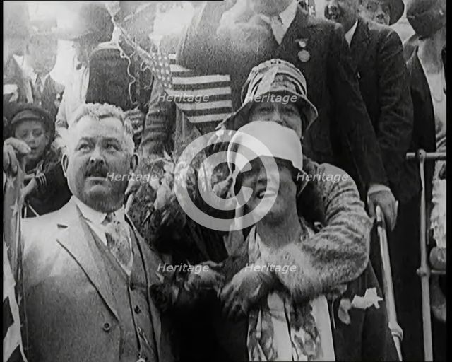Gertrude Ederle, the First Woman to Swim the Channel, Arriving in New York City, 1926. Creator: British Pathe Ltd.