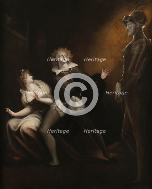 Gertrude, Hamlet and the ghost of Hamlet's father, 1793. Creator: Füssli (Fuseli), Johann Heinrich (1741-1825).