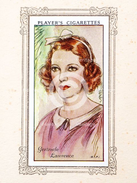Gertrude Lawrence Collectables Picture of movie stars that came with the Players cigarette packet, 1 Creator: Unknown.