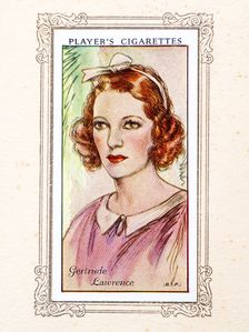 Gertrude Lawrence Collectables Picture of movie stars that came with the Players cigarette packet, 1 Creator: Unknown
