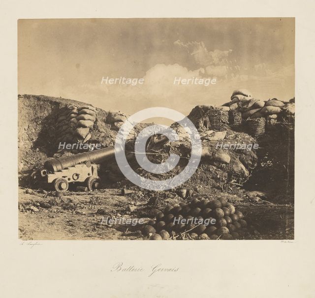 Gervais Battery. From: Souvenir de la Guerre de Crimee, 1855. Creator: Langlois, Jean-Charles (1789-1870).