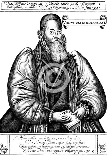 Gervase Babington (1550?-1610) English churchman, c1620. Artist: Reginald Estracke