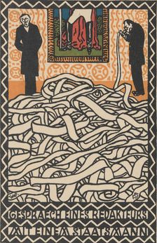 Gespräch eines Redakheurs mit einem Staatsmann Editor's Conservation with a Statesman), 1907. Creator: Moritz Jung