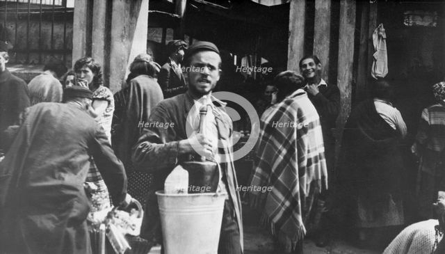 Ghetto market, Lodz, Poland, World War II, 1940-1944. Creator: Unknown.