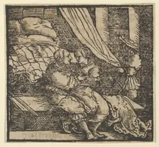 Ghismonda, Guiscardo, and the Prince of Salerno, from The Decameron, before 1534. Creator: Hans Schäufelein the Elder