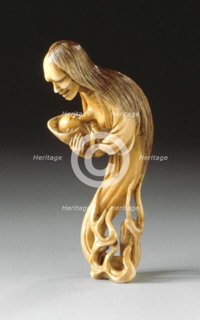 Ghost Caring for Her Child, Mid-19th century. Creator: Chikuyosai Tomochika.