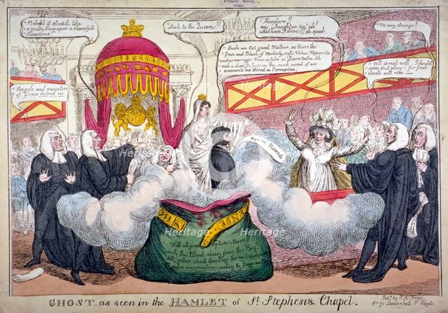 'Ghost as seen in the Hamlet of St Stephen's Chapel', 1820. Artist: Anon
