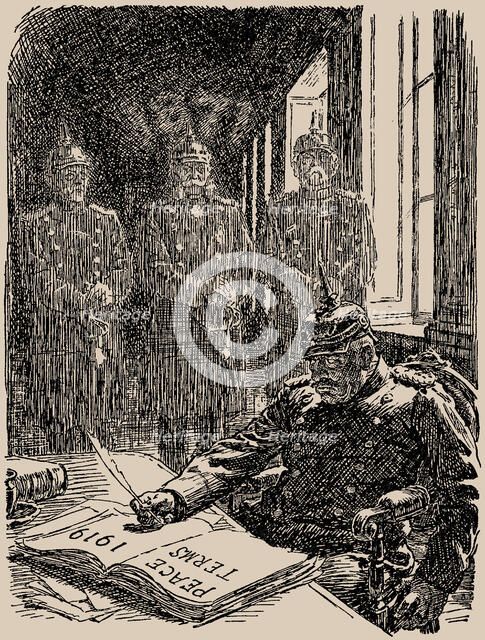 Ghosts at Versailles. Punch, 7 May 1919, 1919. Creator: Partridge, Sir Bernard (1861-1945).